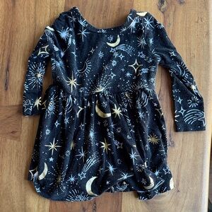 Little Sleepies Celestial Black and Gold Dress